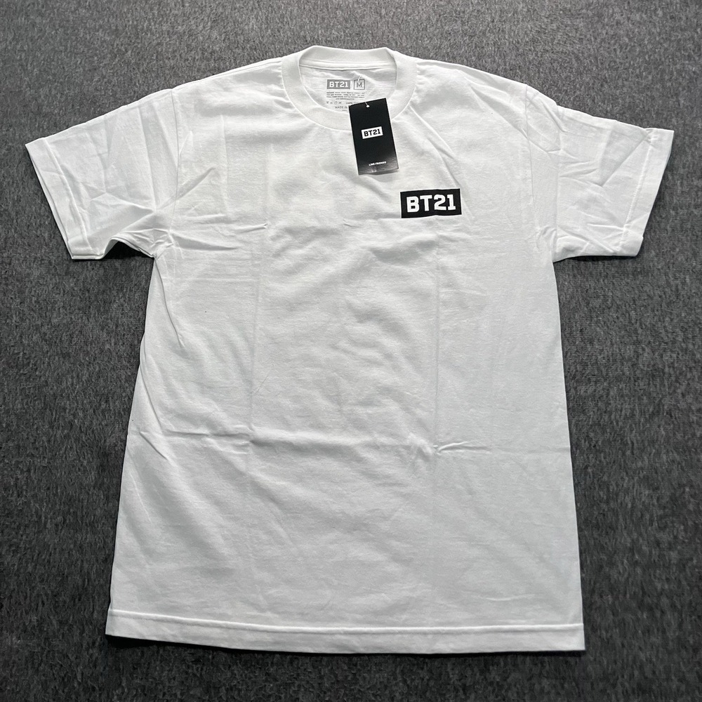BT21 Shirt Adults BTS Short Sleeve Crew Neck K-Pop Medium White